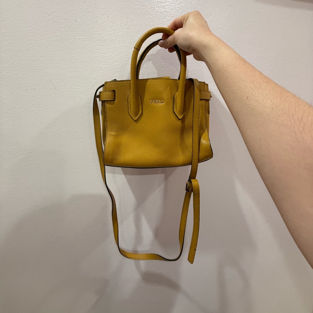 Furla Yellow Leather Handbag